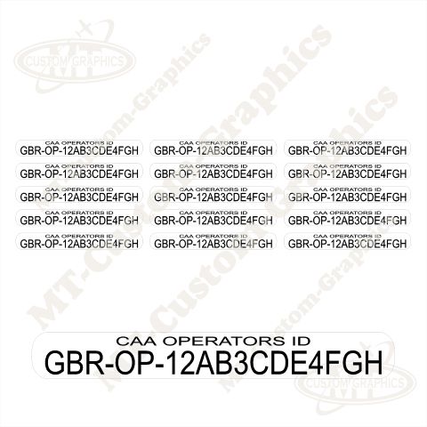 CAA Operator ID printed graphics